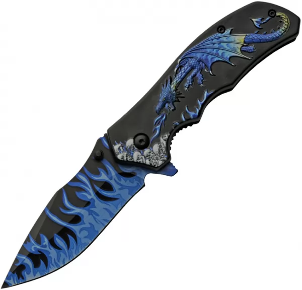 Rite Edge Dragon Flame Linerlock A-O knives CN300549BL