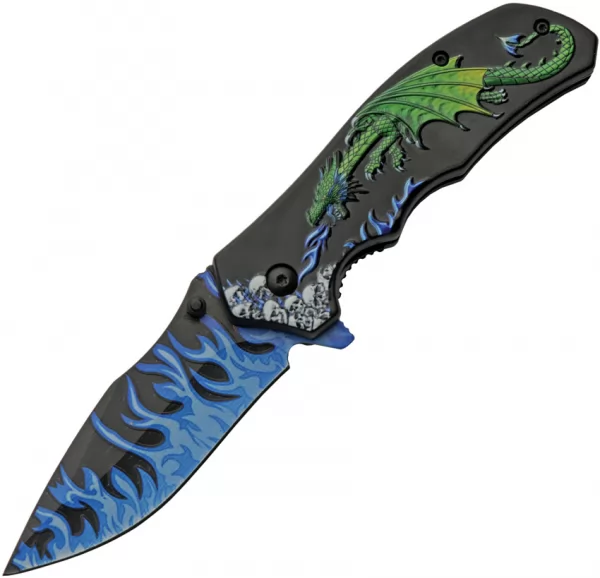 Rite Edge Dragon Flame Linerlock A-O knives CN300549GN