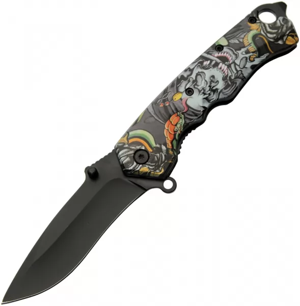 Rite Edge Skull Pirate Linerlock A-O knives CN300559FS