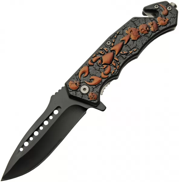 Rite Edge Scorpion Linerlock Orange A-O knives CN300563