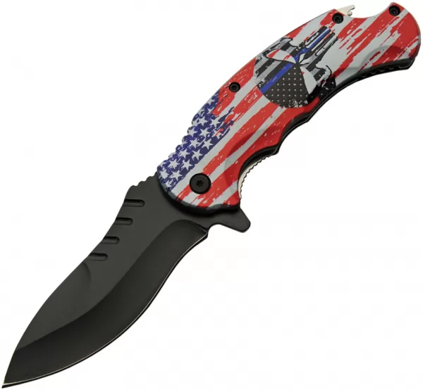 China Made U.S. Flag Linerlock A-O knives CN300567US