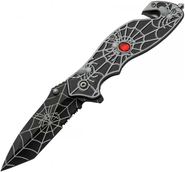 China Made Spider Web Linerlock A-O Black knives CN300568BK