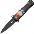 China Made Skull Linerlock A/O Flame - CN300569FP
