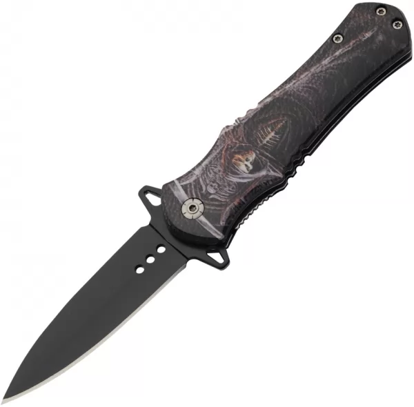 China Made Skull Linerlock A-O Reaper knives CN300569GR