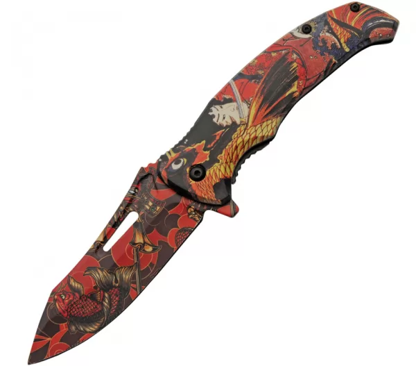 China Made Dragon Koi Linerlock A-O knives CN300576OR