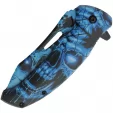 China Made Skull Linerlock A-O Blue knives CN300577BL
