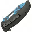 China Made Skull Linerlock A-O Blue knives CN300577BL