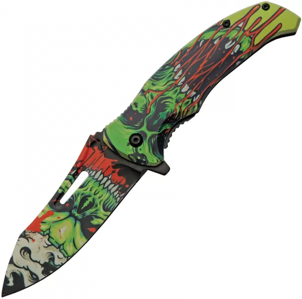 China Made Radium Skull Linerlock A-O knives CN300577GN