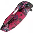 China Made Skull Linerlock A-O Pink knives CN300577PK
