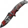 China Made Skull Linerlock A/O Red - CN300577RD