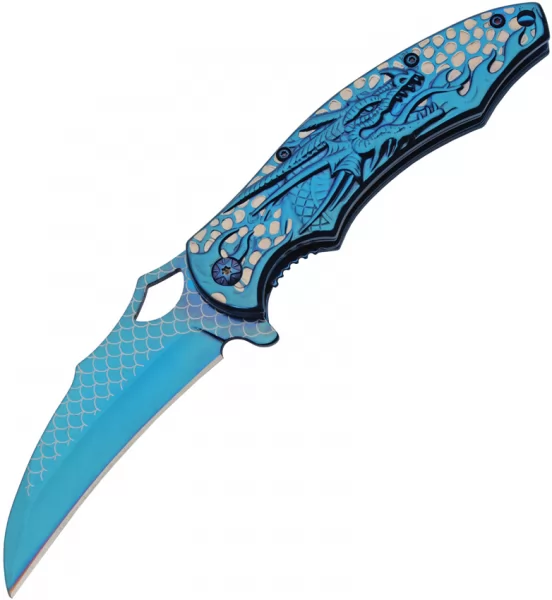 China Made Dragon Linerlock Blue knives CN300580BL
