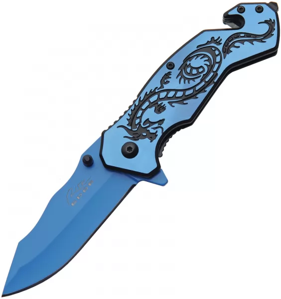 Rite Edge Flying Dragon Linerlock Blue knives CN300586BL