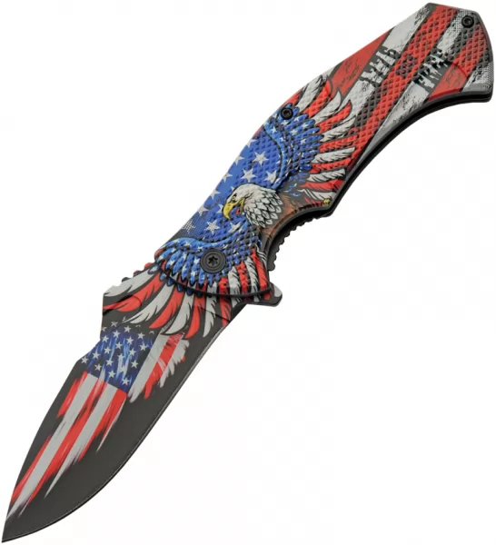 China Made Flag Linerlock A-O Eagle knives CN300593EG