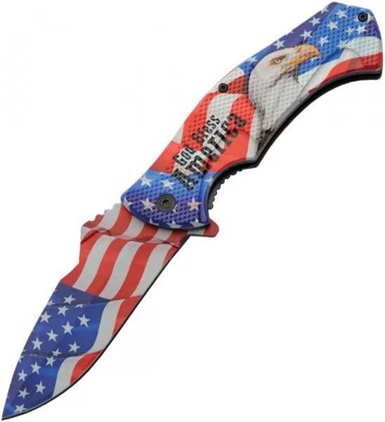 China Made Flag Linerlock A-O Eagle knives CN300593GB