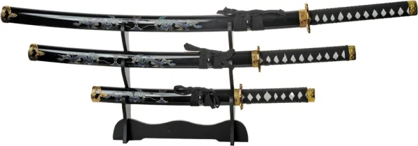 China Made Double Dragon Samurai Set Blk knives CN9270313