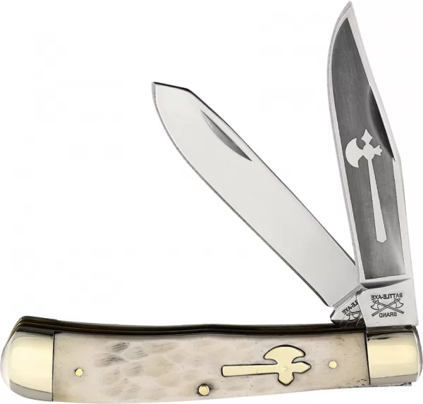 Battle Axe EDC Trapper White Bone 2nd CPR5219WBE