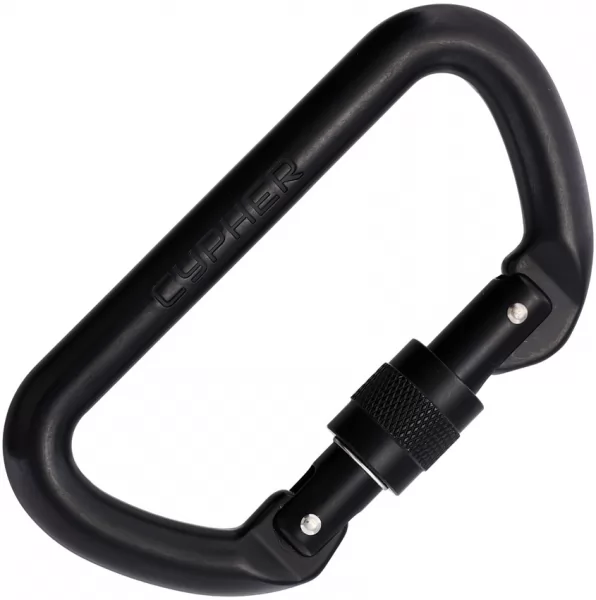 Cypher D Screw Gate Carabiner Black CY433017