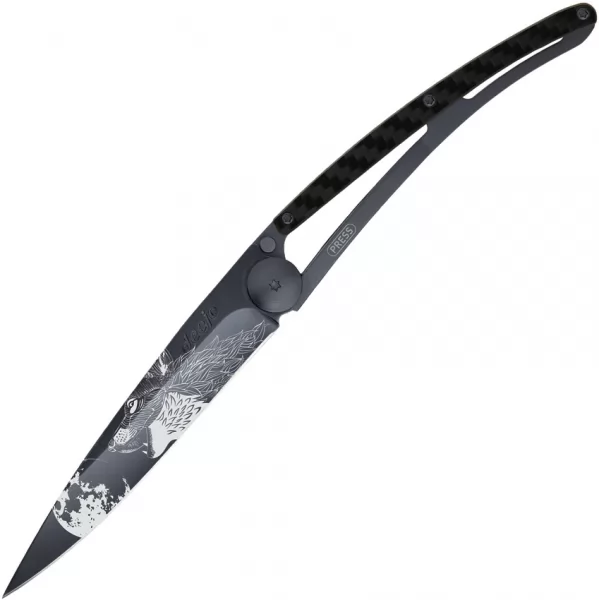 Deejo Tattoo Linerlock 37g CF Howl DEE1GC104