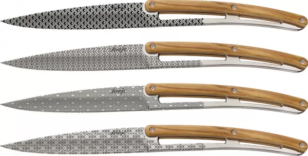 Deejo Steak Knives Geometry Olive DEE4AB013