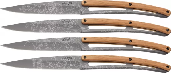 Deejo Steak Knives Titanium Blossom DEE4FB010