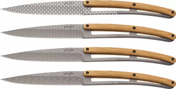 Deejo Steak Knives Geometry Olive DEE4FB013