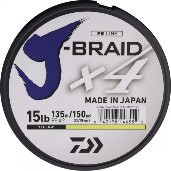 Daiwa J-Braid Line 15-150 Yellow DIAJB4U15150FY