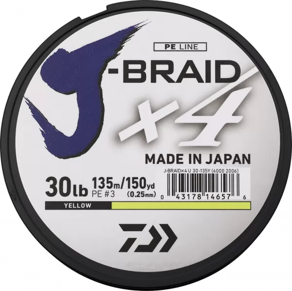 Daiwa J-Braid Line 30-150 Yellow DIAJB4U30150FY