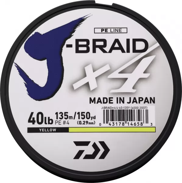 Daiwa J-Braid Line 40-150 Yellow DIAJB4U40150FY
