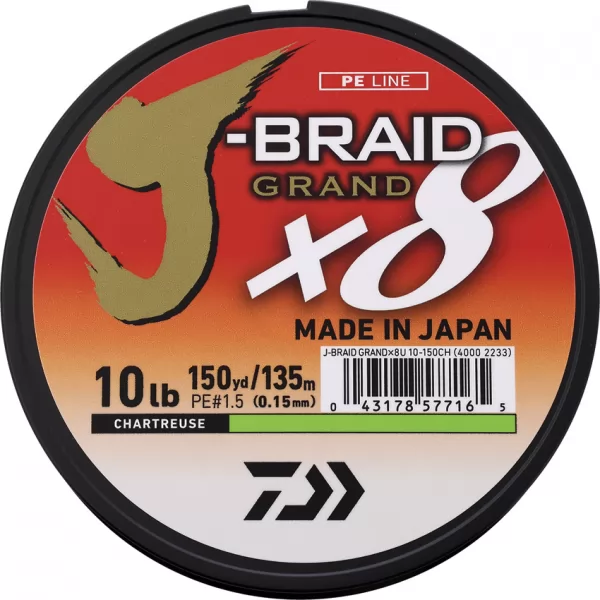 Daiwa J-Braid Grand Line 10-150 Char DIAJBGD8U10C