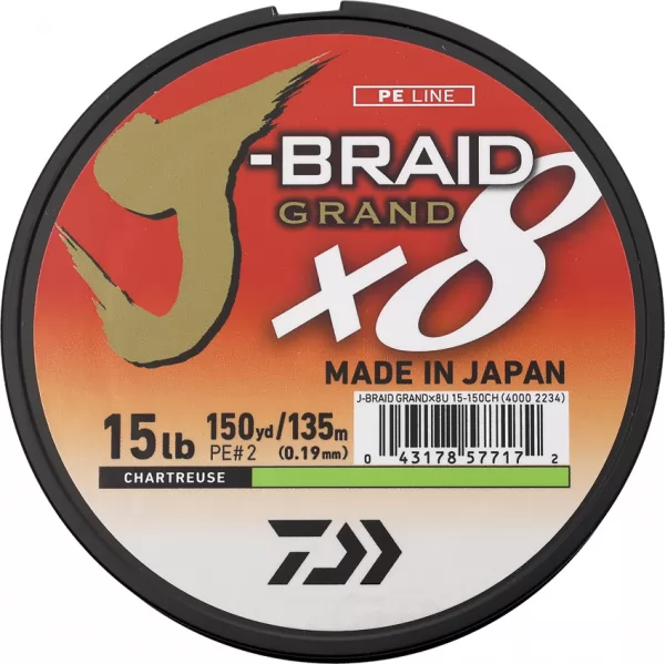 Daiwa J-Braid Grand Line 15-150 Char DIAJBGD8U15C