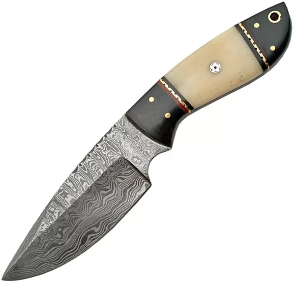 Damascus Fixed Blade White Bone knives DM1085