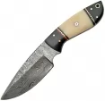 Damascus Fixed Blade White Bone - DM1085