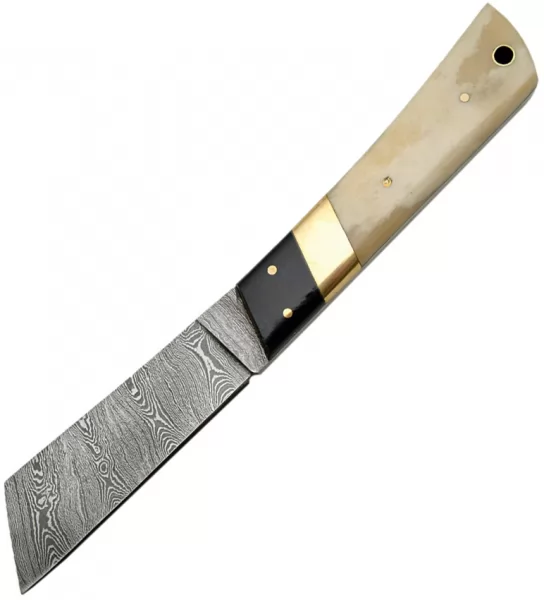 Damascus Fixed Blade White Bone Handle knives DM1094