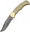 Damascus Camel Bone Lockback - DM1110