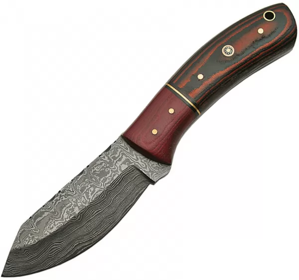 Damascus Skinner Burgundy Micarta knives DM1139