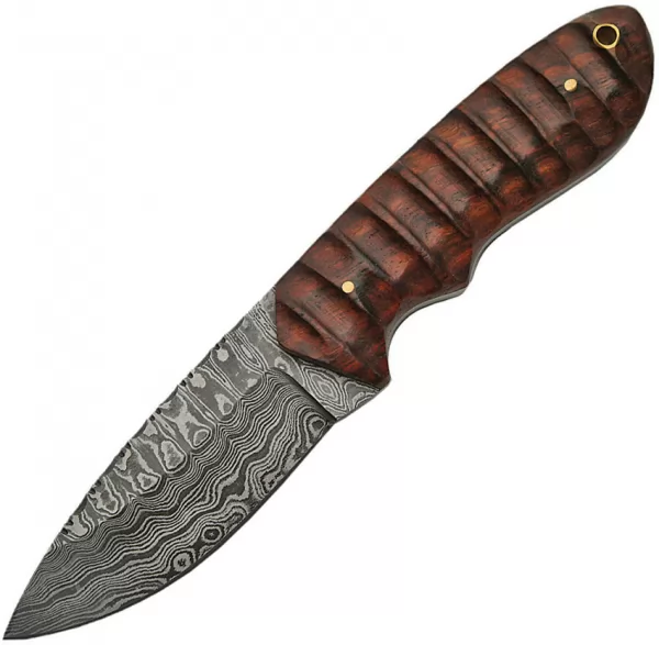 Damascus Hunter Grooved Rosewood knives DM1141