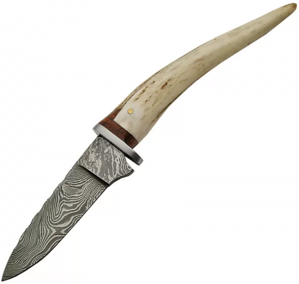 Damascus Stag Spike with Sheath knives DM1145
