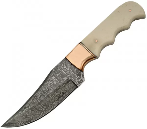 Damascus Fixed Copper-Bone Skinner knives DM1153