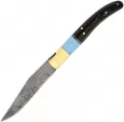 Damascus Turquoise And Horn Folder - DM1156