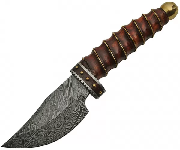 Damascus Wire Wrapped Skinner knives DM1158