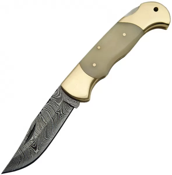 Damascus Lockback Bone knives DM1162BO