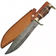 Damascus Stag Bowie Damascus knives DM1164