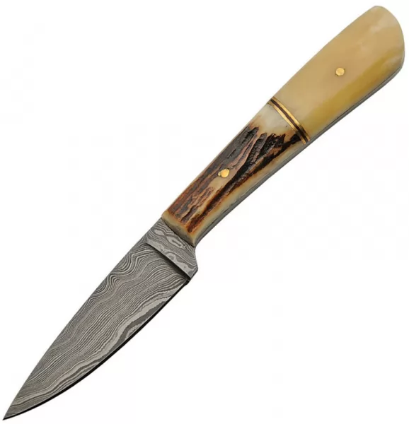 Damascus Fixed Blade Bone-Stag knives DM1174