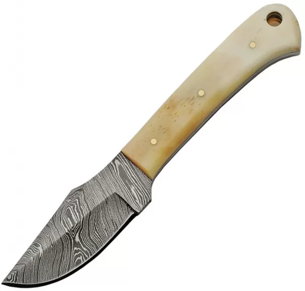 Damascus Short Skinner White Bone knives DM1193BO