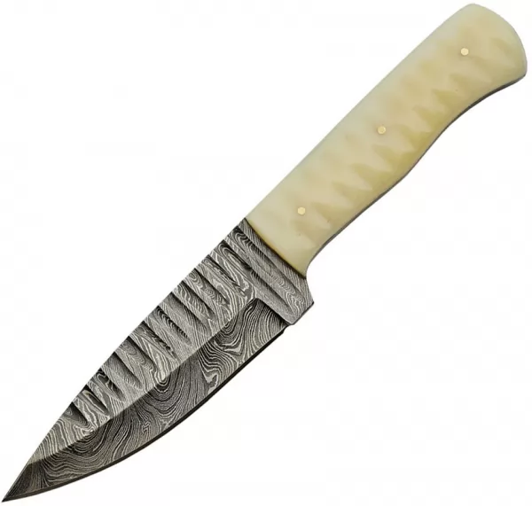 Damascus Sharktooth Fixed Blade Bone knives DM1198BO