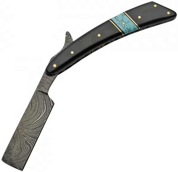 Damascus Razor Horn Turquoise knives DM1203