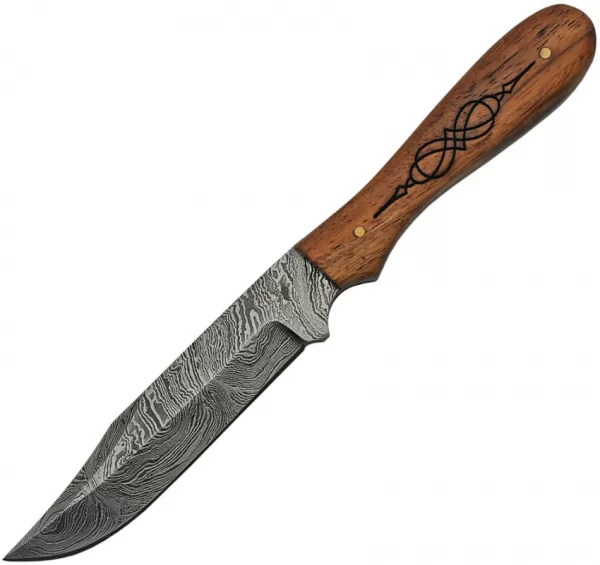 Damascus Fixed Blade Wood knives DM1211