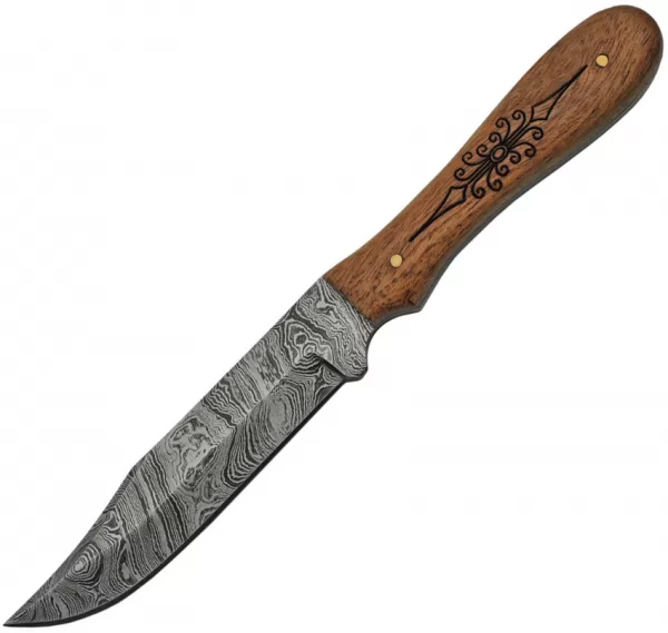 Damascus Fixed Blade Wood knives DM1212