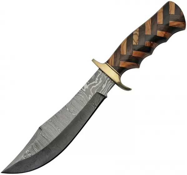 Damascus Braided Hunter Walnut knives DM1220