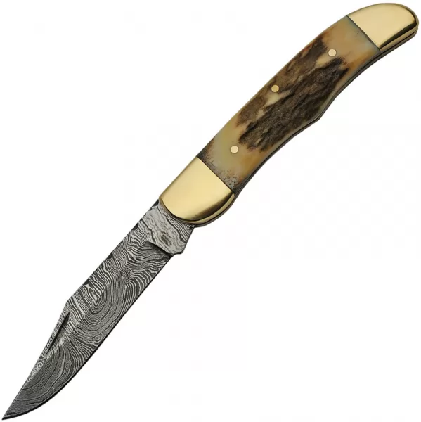 Damascus Folder Stag Damascus knives DM1223SG